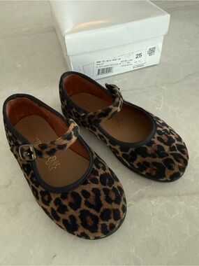 Girls' Leopard Mary Jane Dress Shoes in Brown